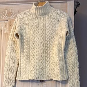 Ralph by Ralph Lauren  Cream Cable Knit Turtleneck Sweater 100% wool